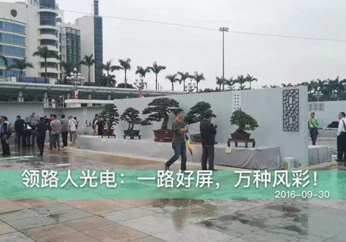 領路人光電承接廣州番禹第九屆國際盆景展覽LED舞臺租賃屏